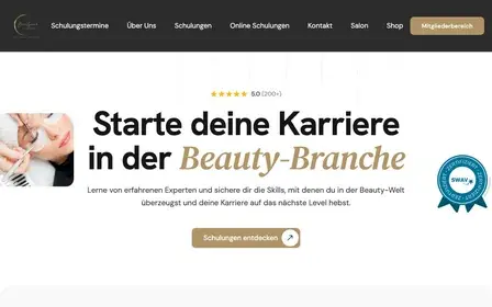 Screenshot der Website von Beautycare Academy