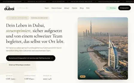 Screenshot der Website von Move to Dubai
