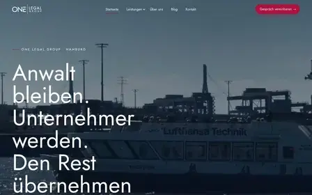 Screenshot der Website von ONE Legal Group