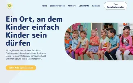 Screenshot der Website von Kita Sonnen-Kinder