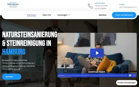 Screenshot der Website von Stein Stieger