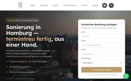 Screenshot der Website von TIMMS Team